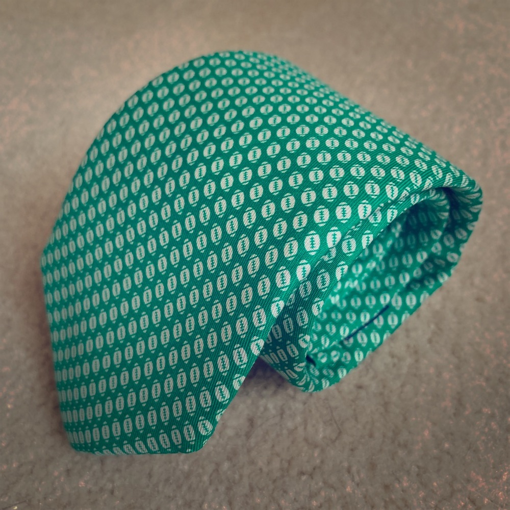 Vineyard Vines Green Football Tie